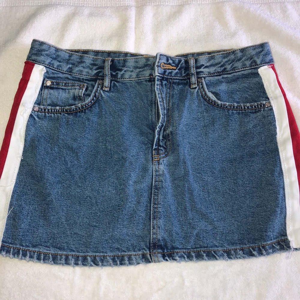 Zara Stripe Jean Skirt